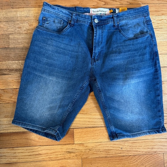 Tailor Vintage Men's Blue Denim Shorts - Picture 1 of 5
